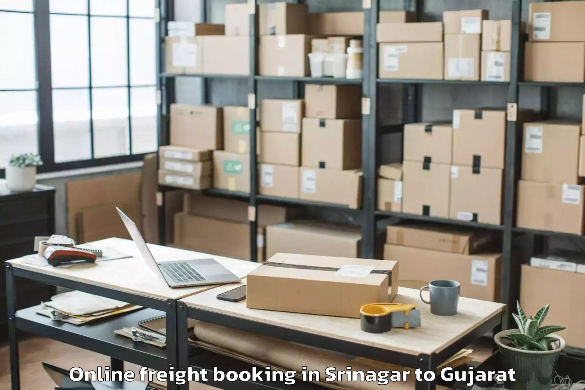 Book Srinagar to Sanand Online Freight Booking Online